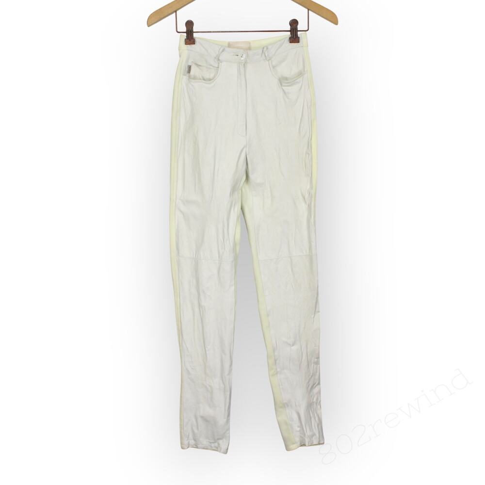 XXS Vintage Oxygene Absolu Lambskin AngelSkin Ivory Leather Stretch Skinny